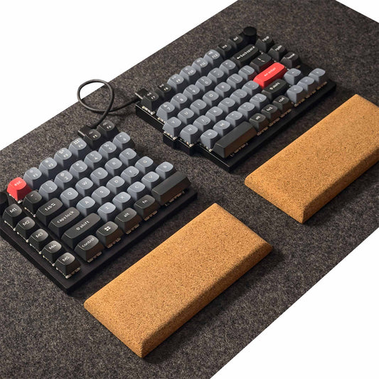 Solid Cork Wrist Rest for Keychron Split Q11 Mechanical Keyboard